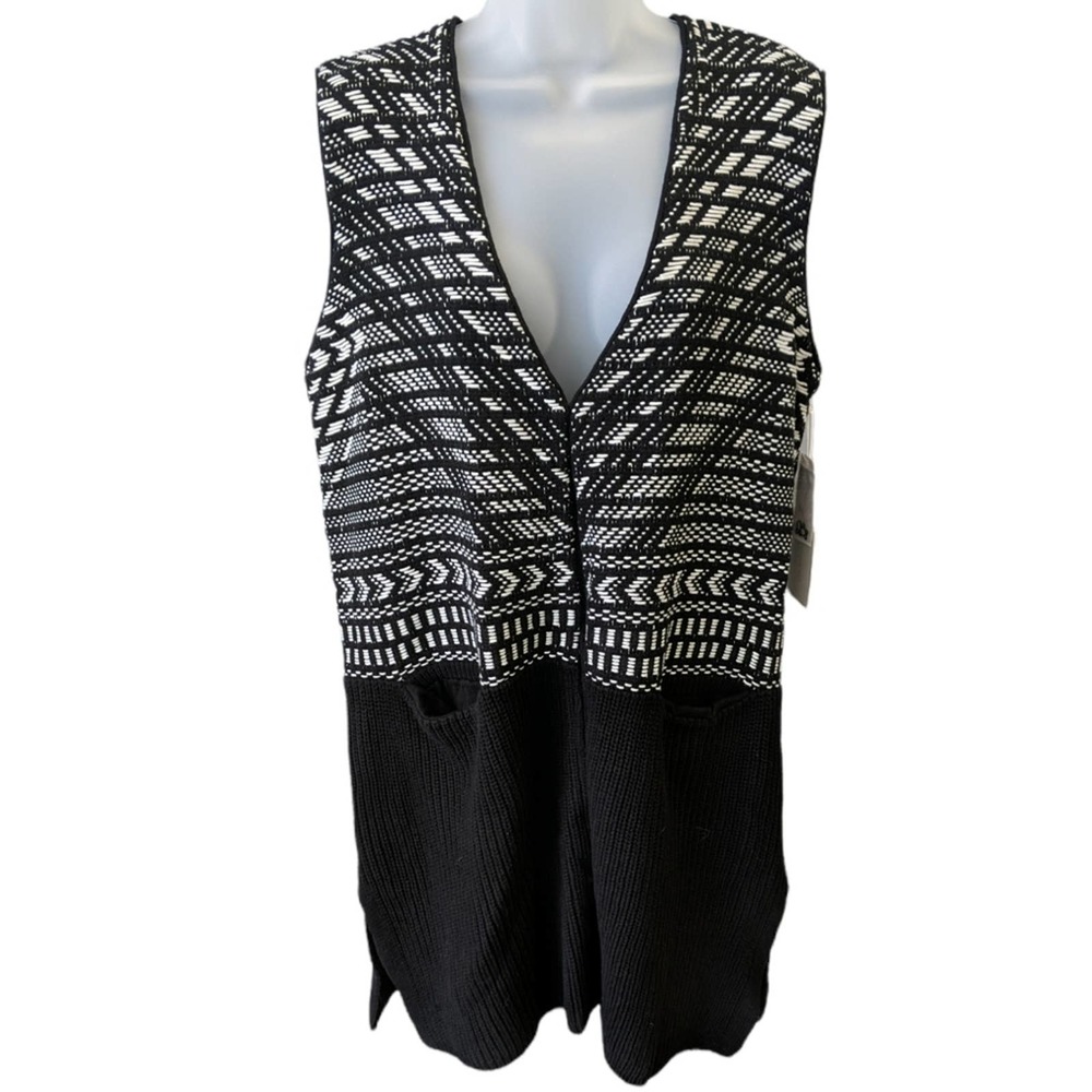 1. State Knit Sleeveless Tundra Cardigan Large New